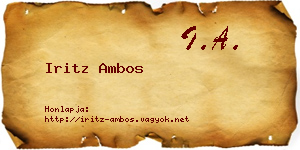Iritz Ambos névjegykártya